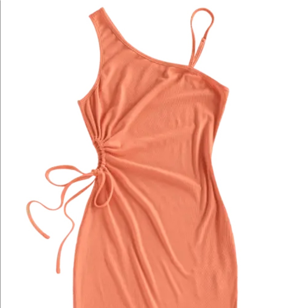 Ribbed Off Shoulder Tank Dress
